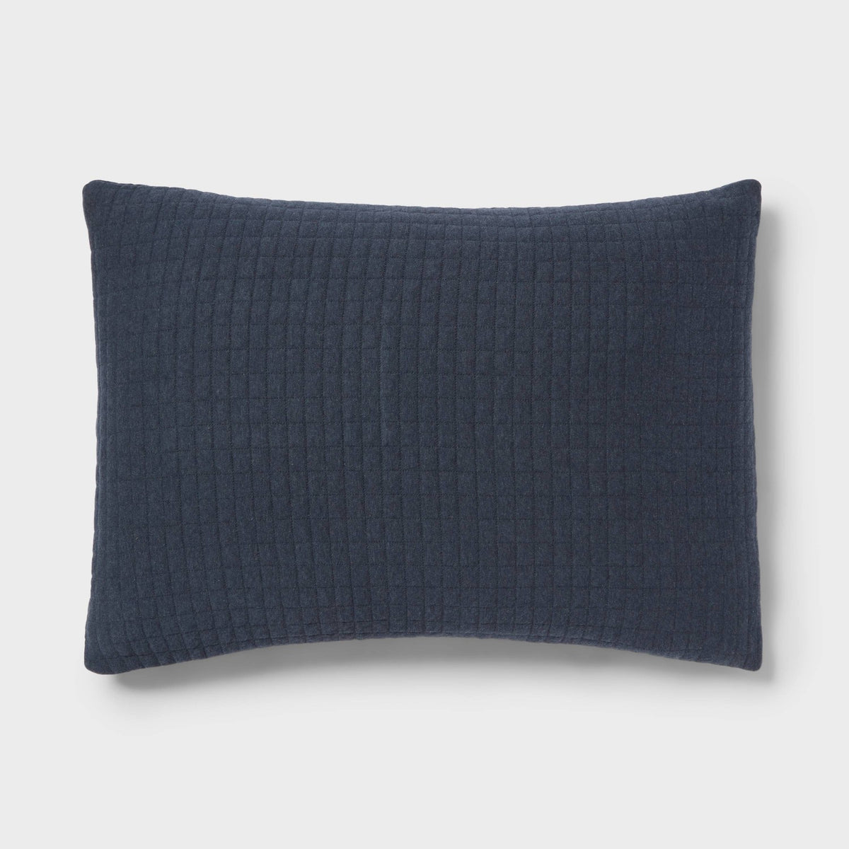 Threshold King Cotton Jersey Quilted Pillow Sham, Dark Navy Blue - Check Jacquard