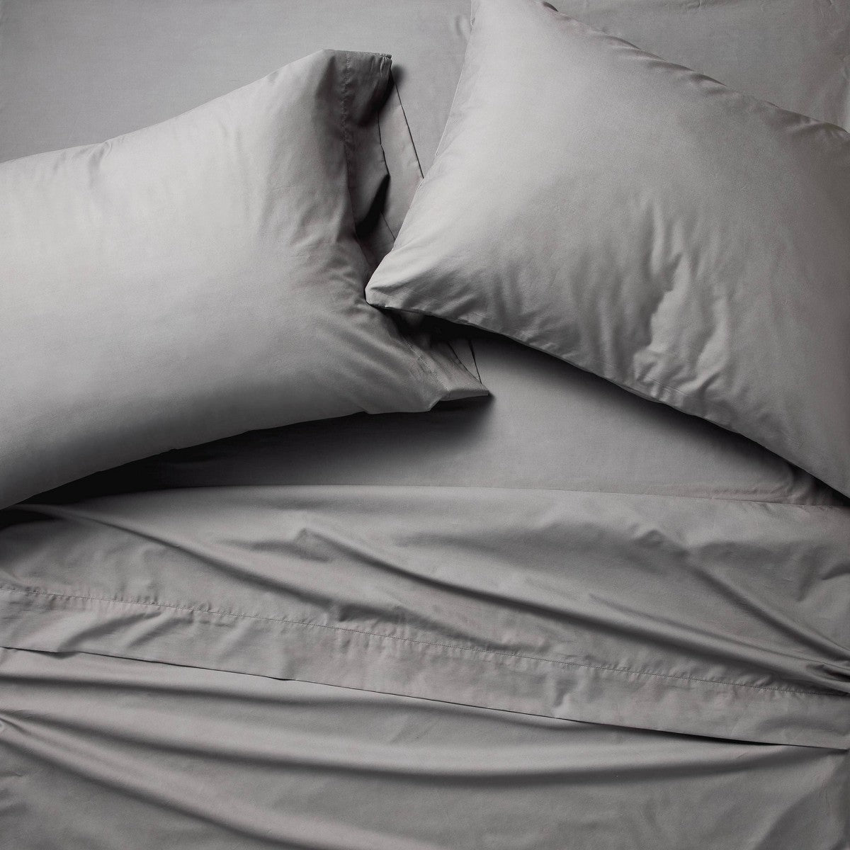 400TC Percale Sheet Set Dark Gray - Casaluna