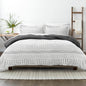 Home Collection King/Cal King Reversible Duvet Cover Set, Gray Etched Gate - 3 Piece Microfiber
