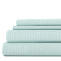 Home Collection Twin Embossed Stripe Microfiber Sheet Set, Aqua