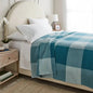 Full/Queen Spring Matelasse Blanket Blue Oversized Gingham - Threshold