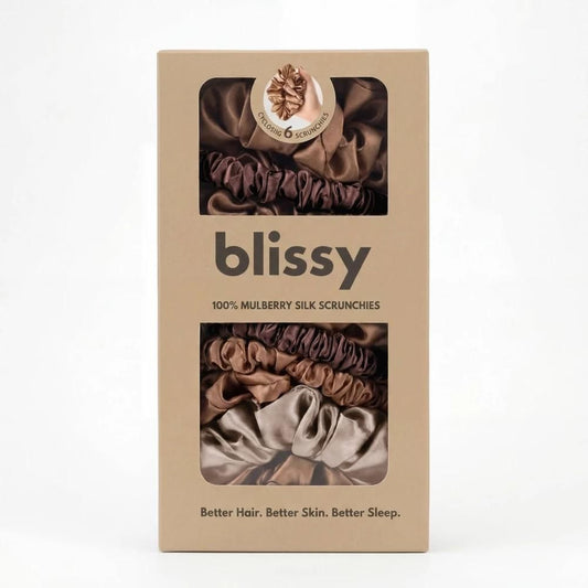 Blissy Silk Scrunchies 6-Pack - Neutral