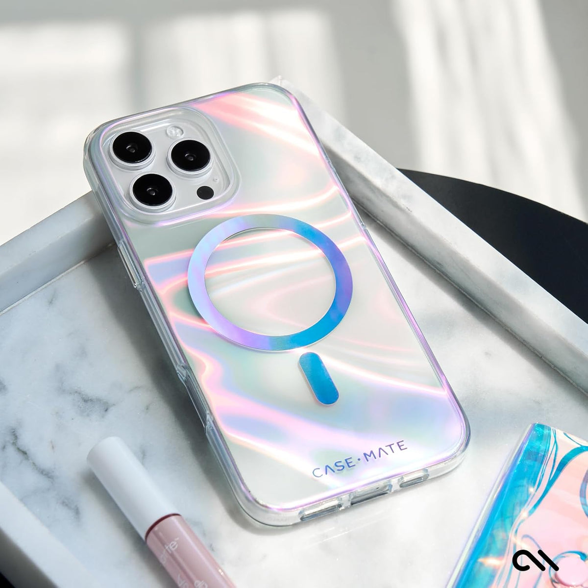 Case-Mate MagSafe Magnetic Shockproof Back Case Iridescent Clear iPhone 16 Pro